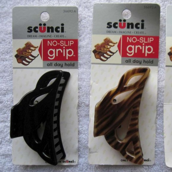 1 Scunci No Slip Grip Hold Sculpted Curved Plastic Open Holes Jaw Claw Hair Clip - Picture 5 of 12